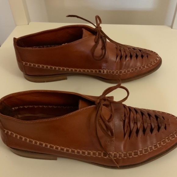 Huarache woven leather boots Joan & David handmade in Italy - Picture 5 of 7